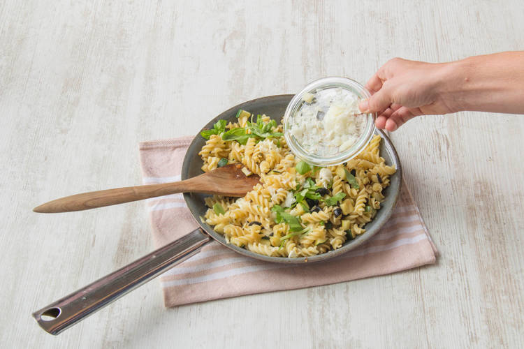 Add the cheese to the pan
