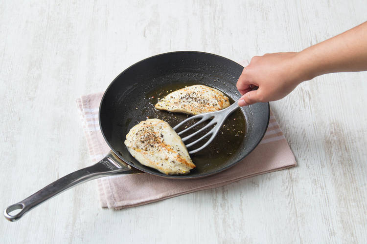 fry chicken breasts