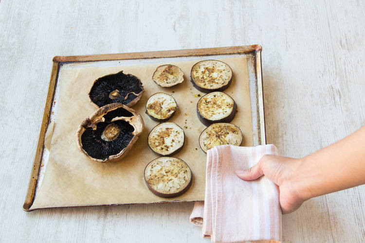 Drizzle marinade over veggies