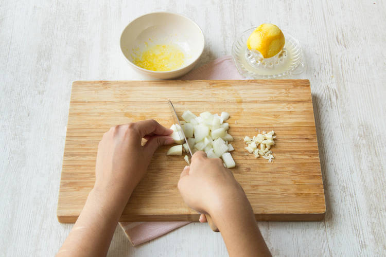 Chop your onion and garlic