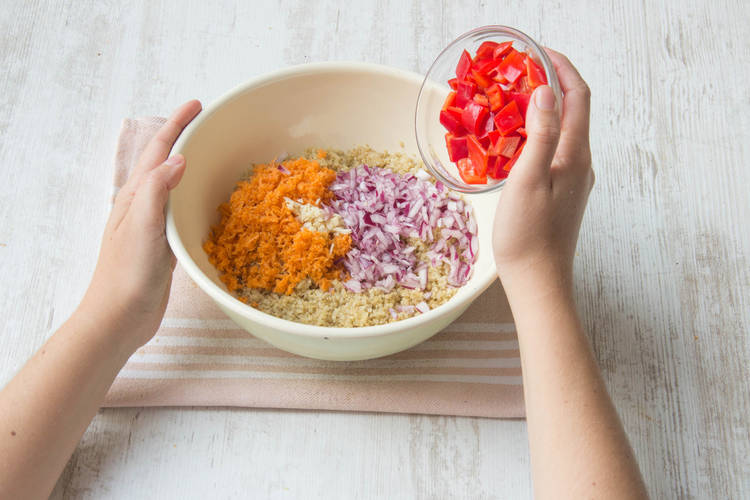 Mix your salad ingredients together