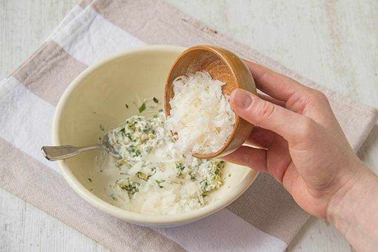 Add the parmesan to the bowl