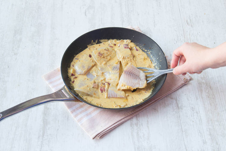 Gently cover your fish with sauce