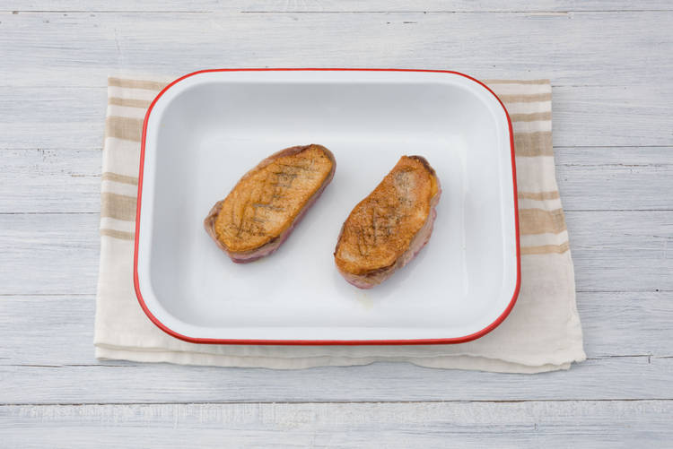 Cook duck in oven