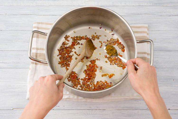 Cook the chilli and curry powder