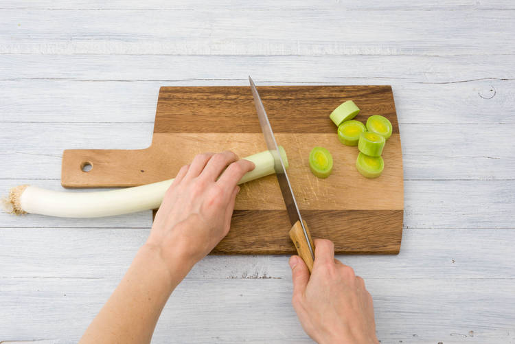 Chop leeks