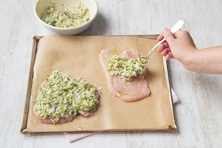 Spoon over the zucchini mixture
