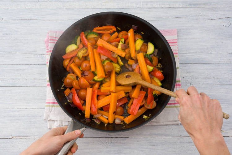 Cook the veggies
