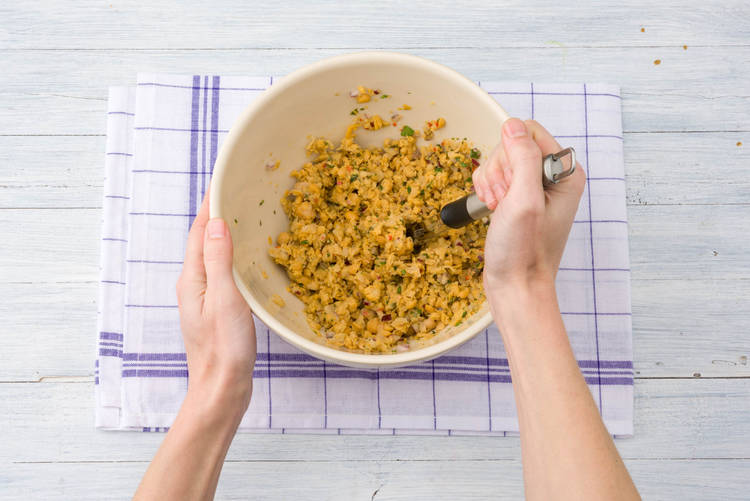 Mash the chickpeas