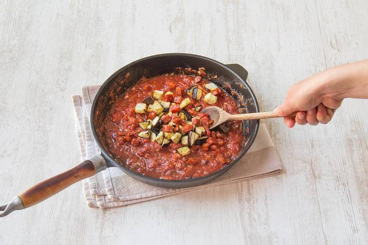 Stir in your aubergine