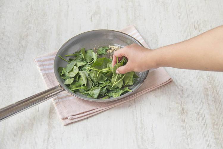 Add your spinach to the pan