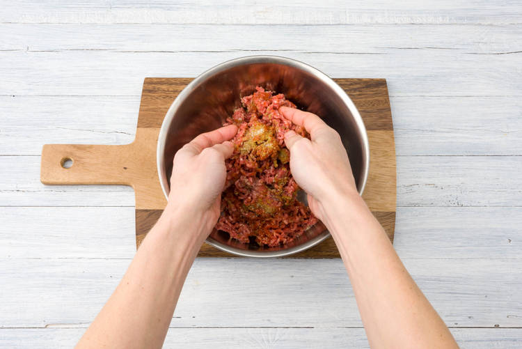 Mix together your lamb mixture