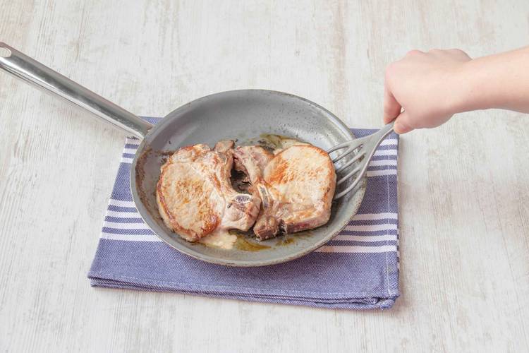 Fry pork chops
