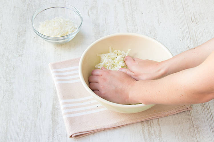 Massage the cabbage