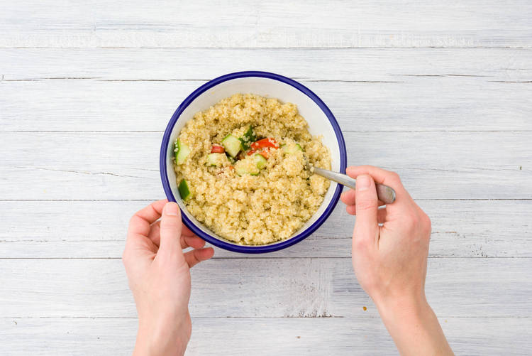 Mix the quinoa salad