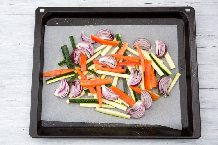 Bake the veggies