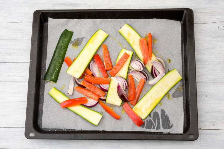 Bake the veggies