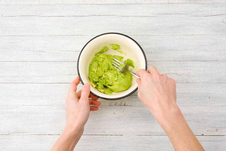 Mash the avocado & lime juice