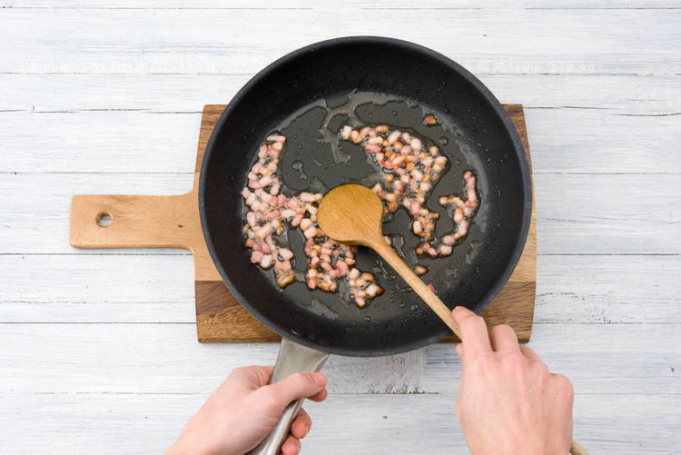 Fry your pancetta