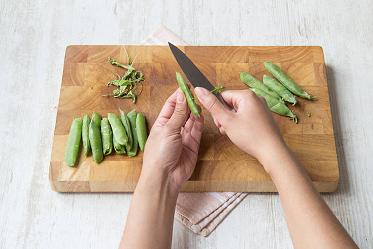 Prepare the sugar snap peas