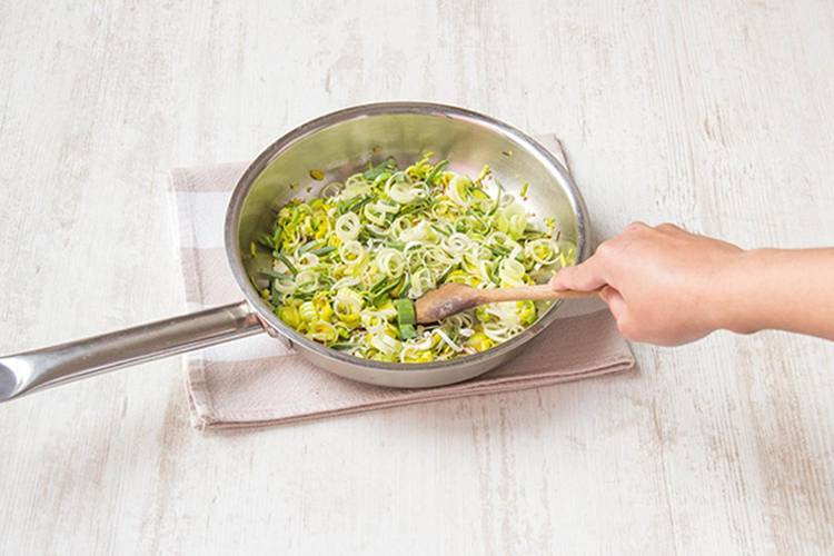 Cook your leek and garlic