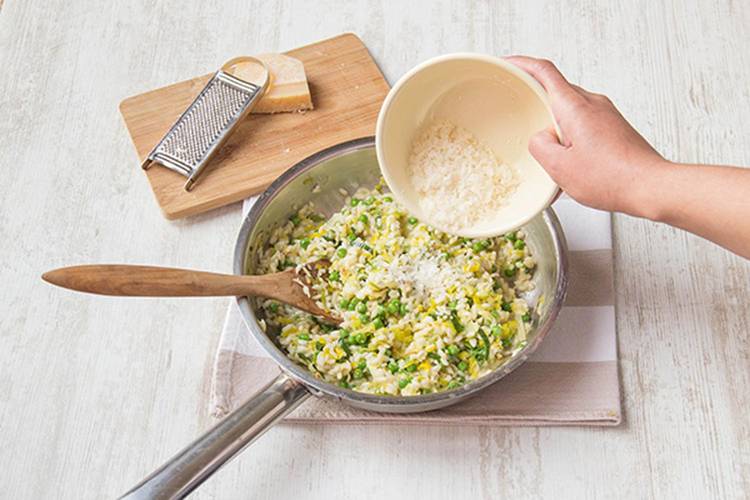 Add the cheese to the pan