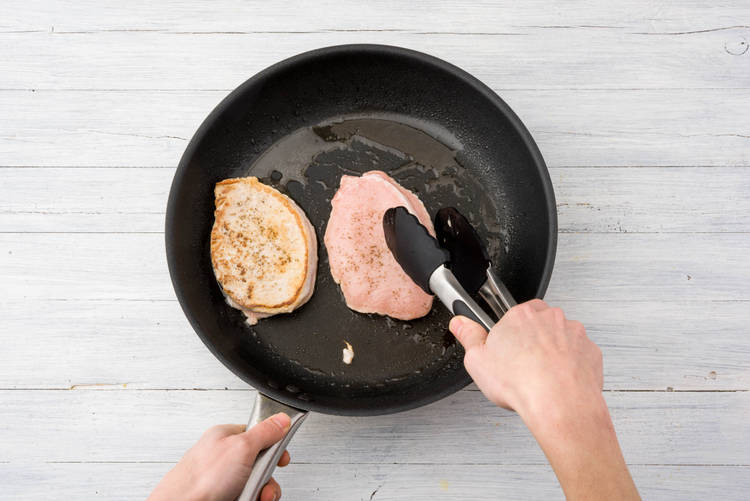 Cook the pork on each side