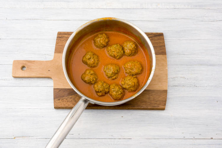 Cook the meatballs in the sauce