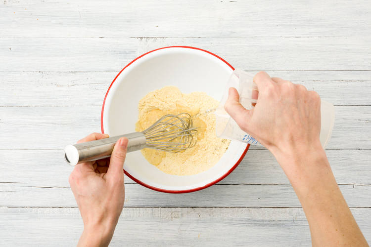 Add your water to your chickpea flour