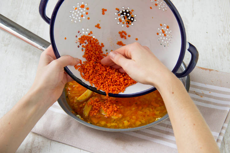 Add the lentils to the soup