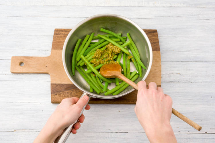 Stir your pesto into the beans