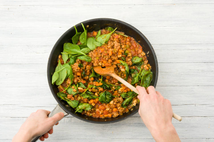 Stir through your spinach