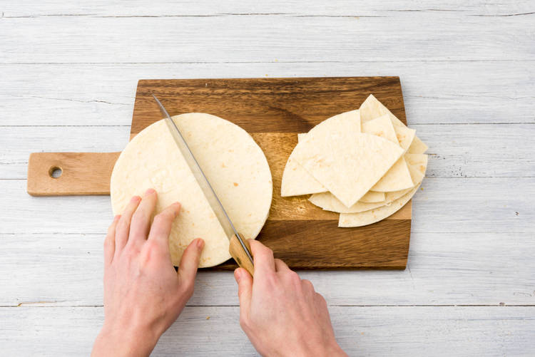 Prepare the tortilla triangles