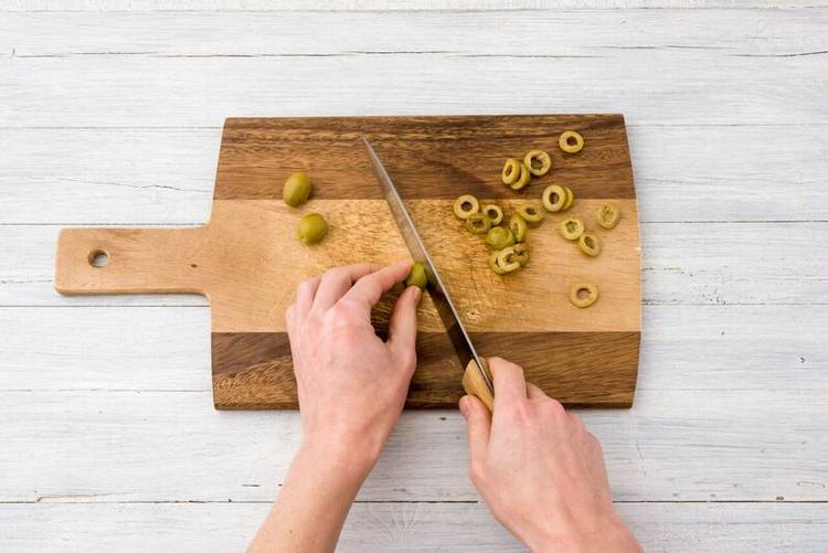 slice olives