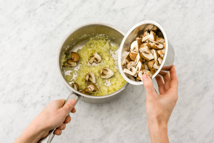 Add the chestnut mushrooms