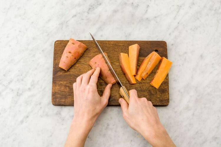 cut sweet potato