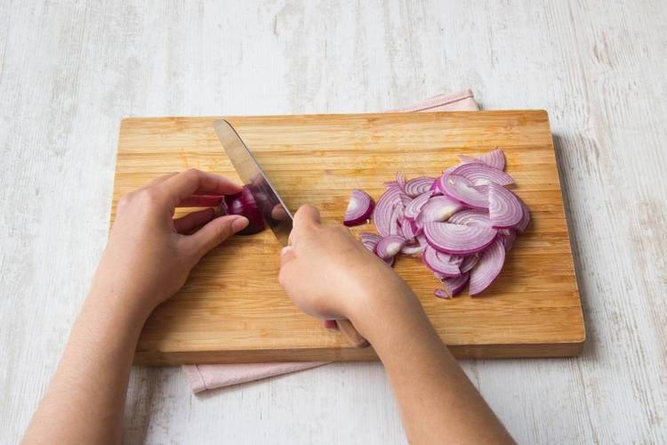 Peel and chop the onion