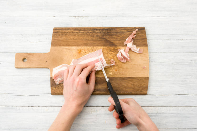 Cut your bacon into strips