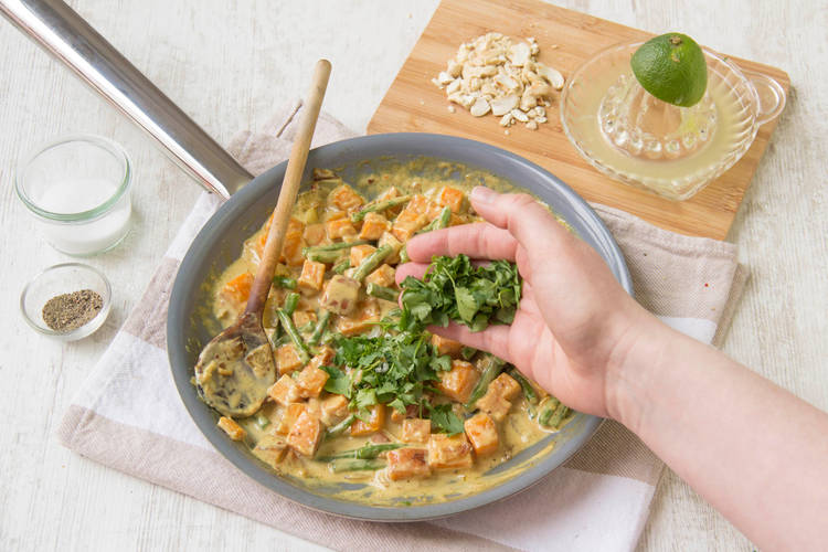 Stir through the coriander