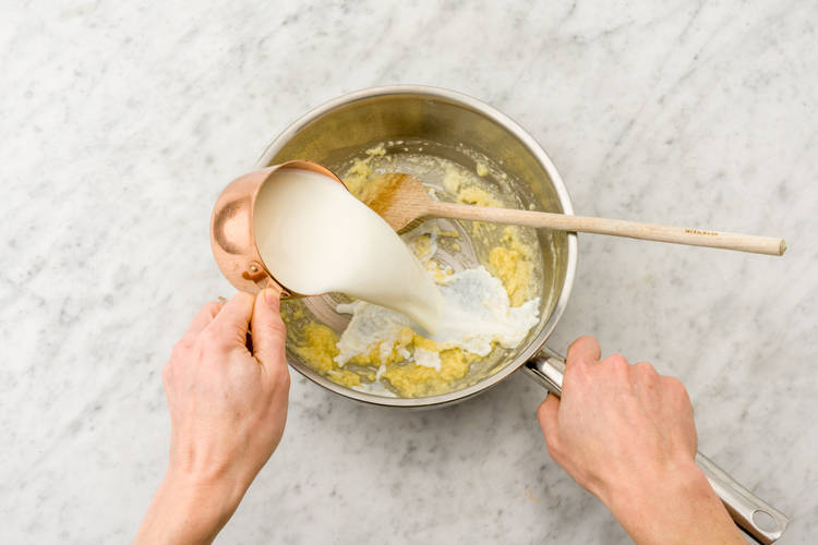 Gradually stir in the milk
