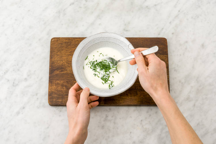 Combine the yoghurt & mint