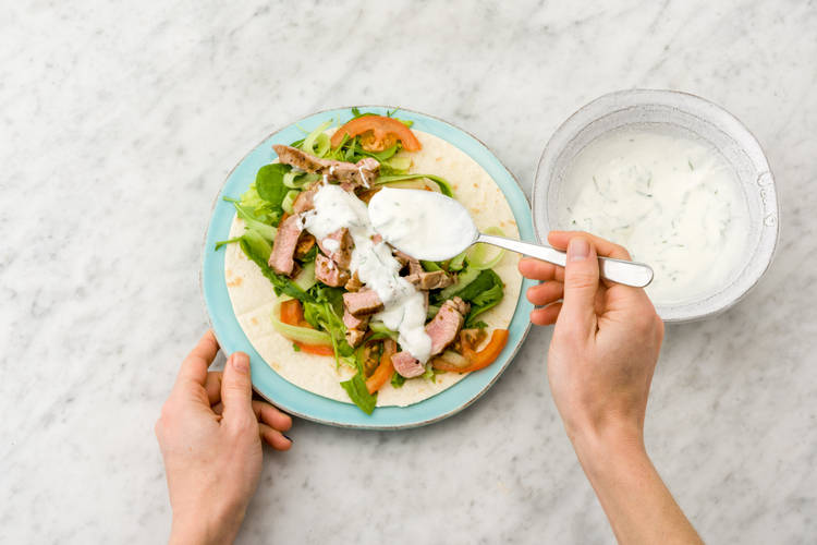 Dollop with the minted yoghurt