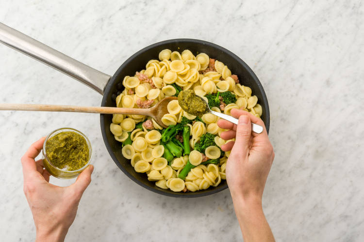 Add the pesto