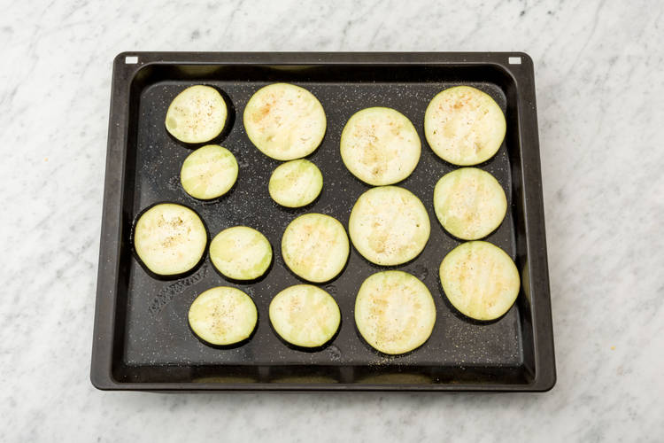 Grill the aubergine