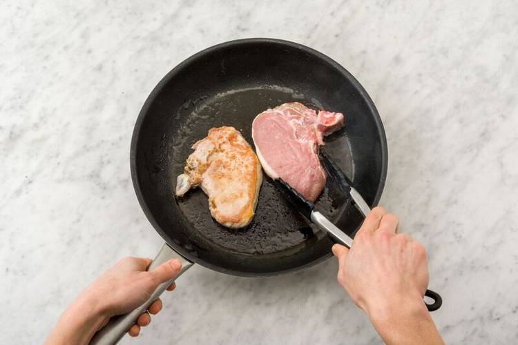 Sear the pork chops