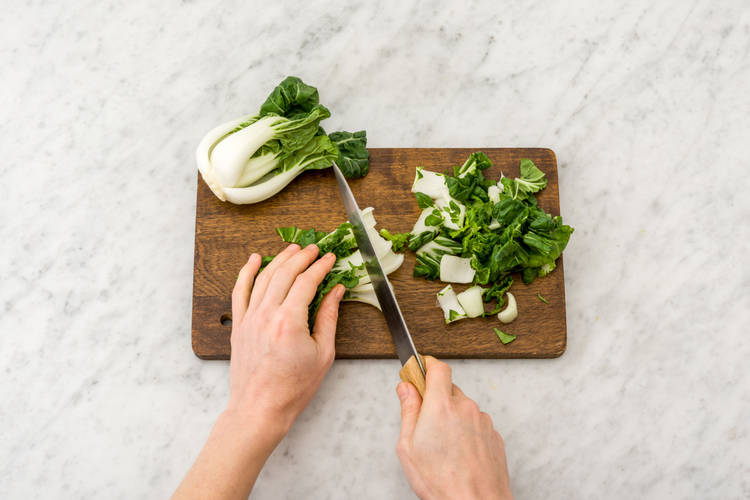 Chop the bok choy