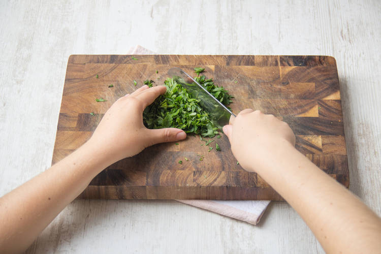 Chopping parsley