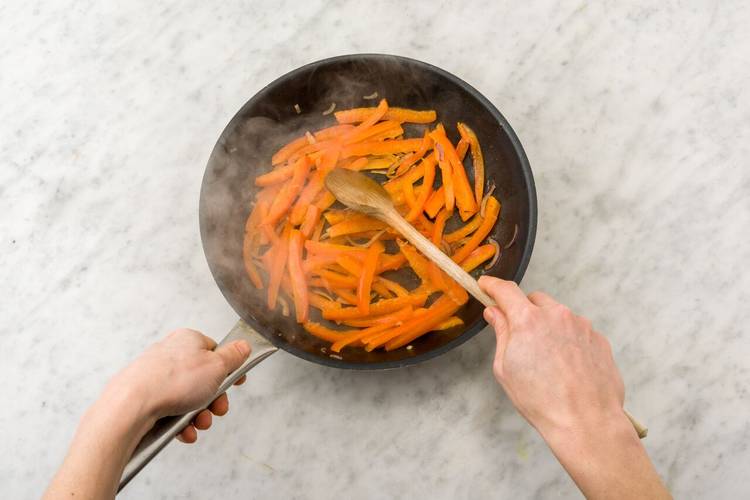 Cook the vegetables