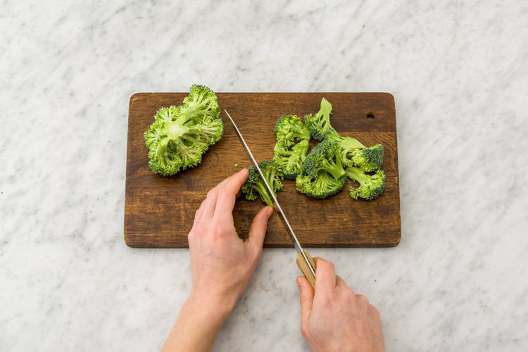 Chop the broccoli