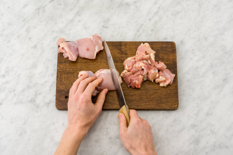 Chop up the chicken